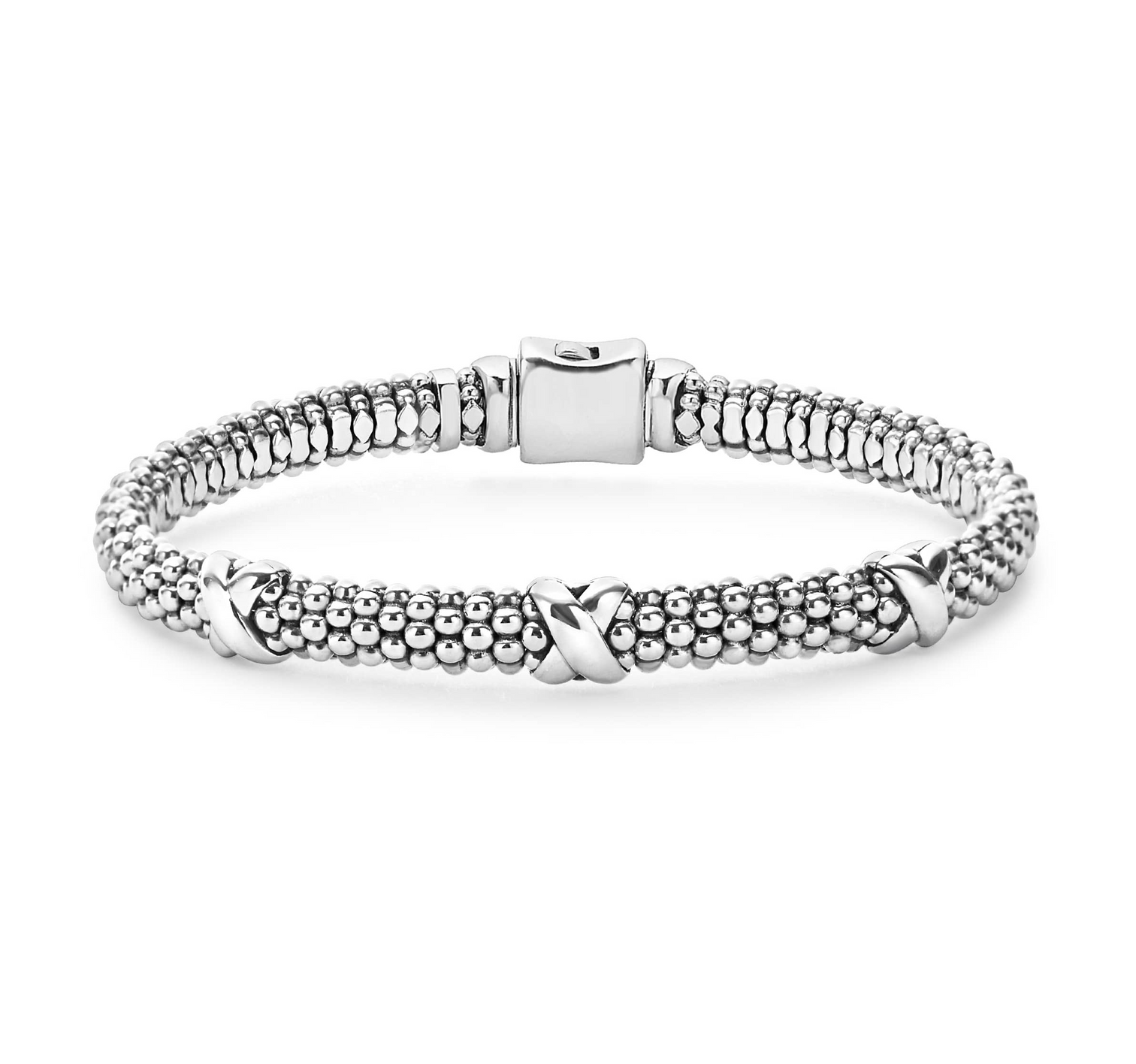 LAGOS Signature Caviar 6mm Three Station X Bracelet